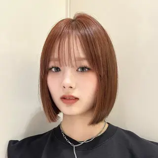 ミディアム けいし🐬ボブ 美髪縮毛矯正のヘアスタイル