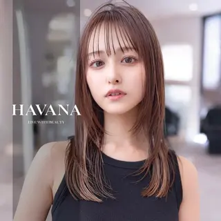セミロング カラー HAVANA.立川 【レイヤー/韓国】のヘアスタイル