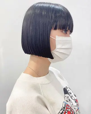ミディアム 石山 /切りっぱなしボブのヘアスタイル