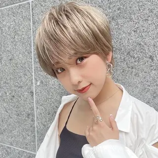 ショート カラー SOURCE茨木/ ヘアケア/艶カラー✨のヘアスタイル