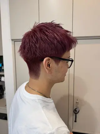 ショート カラー メンズ パーマ/ハイトーン /吉田眞のヘアスタイル