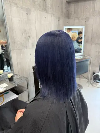 セミロング カラー メンズ ☁️かずき☁️青.紫 推し活カラー💫のヘアスタイル