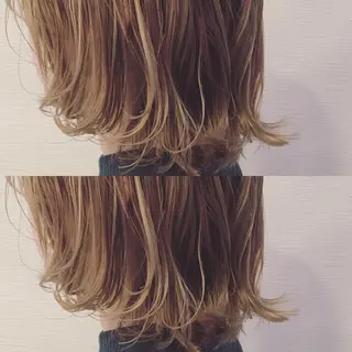 ミディアム カラー 池田 真由美のヘアスタイル