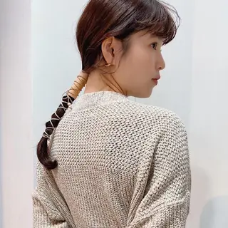 ロング カラー ヘアアレンジ ブリーチなしカラー/ 髪質改善/寺門束のヘアスタイル