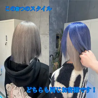 セミロング カラー ヘアアレンジ 大人GAL製造機/カ ラー×エクステゆいとのヘアスタイル