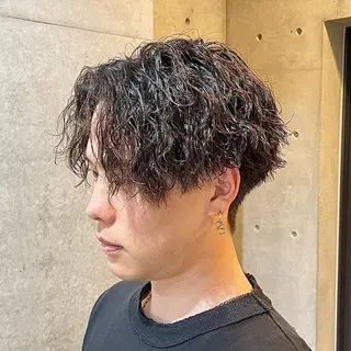 ショート パーマ メンズ 中崎町メンズパーマ/ シャドウ/山下拓実のヘアスタイル
