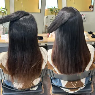 ロング パーマ hub hair レイヤー/透明感のヘアスタイル