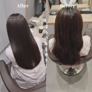 セミロング カラー 縮毛矯正をしている人 のためのカラーのヘアスタイル
