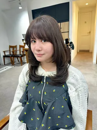 セミロング カラー パーマ ヘアアレンジ メンズ キッズ レイヤーカット 🌿透け感カラーのヘアスタイル