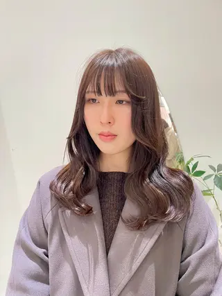 ロング カラー フェイスレイヤー/ 小顔/髪質改善　関のヘアスタイル