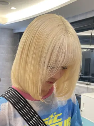ミディアム ♡似合わせハイトーン ♡maiのヘアスタイル