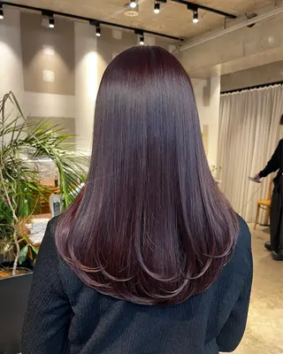 ロング カラー ムツキ/品のある 艶カラー/縮毛矯正のヘアスタイル