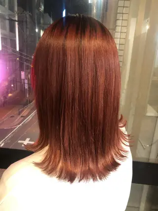 ミディアム カラー 髪質改善&ブリーチ 伊勢 祐一郎のヘアスタイル