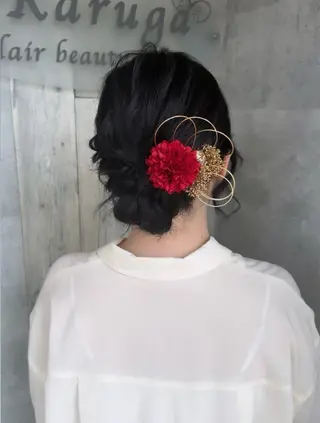 ヘアアレンジ な 茶のヘアスタイル