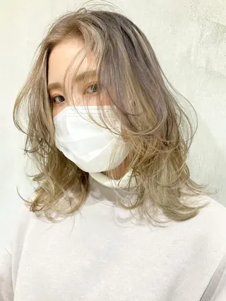 ミディアム カラー パーマ ヘアアレンジ ITbyALBUM 八王子店のヘアスタイル