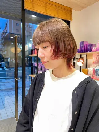 ショート カラー 似合わせ レイヤー須川のヘアスタイル