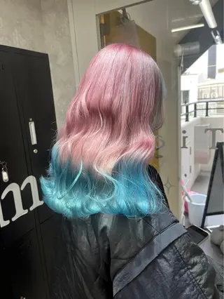 ロング カラー ☁️かずき☁️青.紫 推し活カラー💫のヘアスタイル