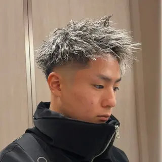 カラー パーマ メンズ 💋ホワイトメッシュ /パーマ/メンズ💋のヘアスタイル