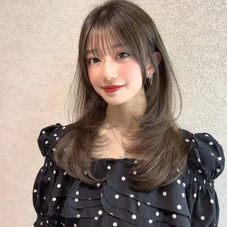 セミロング カラー レイヤー|縮毛矯正 |韓国ボブ|岡田洸太のヘアスタイル