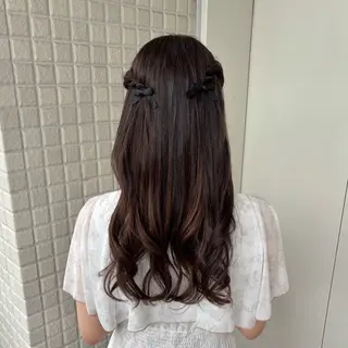 ヘアアレンジ 艶感カラー/オリーブ アレンジ：♡のヘアスタイル