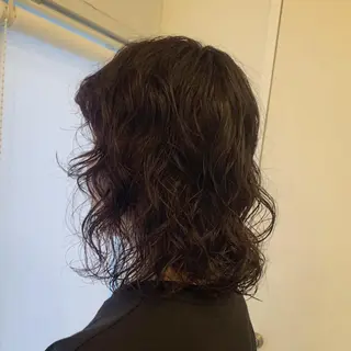 ミディアム カラー パーマ 末次 史奈のヘアスタイル