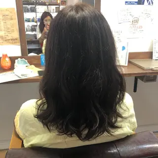 セミロング カラー つばた みゆ🦋のヘアスタイル