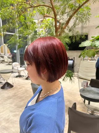 ショート カラー ツヤ髪💫髪質改善 透明感カラー仁平創太のヘアスタイル