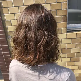 ミディアム パーマ 永井 悠大のヘアスタイル