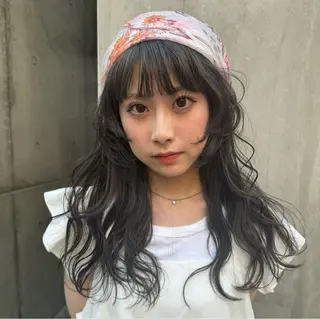 ロング カラー 森田遥奈/透明感カラ ー/似合わせカットのヘアスタイル