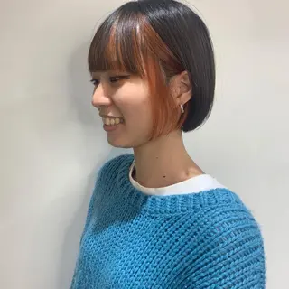 ミディアム カラー stylist店長 岡本真依のヘアスタイル
