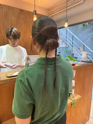 セミロング ヘアアレンジ 🎗️【ヘアセット 美眉】吉川玲🎗️のヘアスタイル