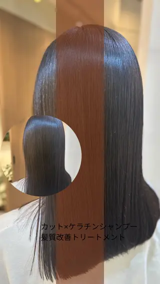 ミディアム 縮毛矯正/髪質改善/ 艶髪ササキナツミのヘアスタイル