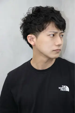 ショート パーマ メンズ 半個室メンズ カット🥕羽鳥淳妃のヘアスタイル