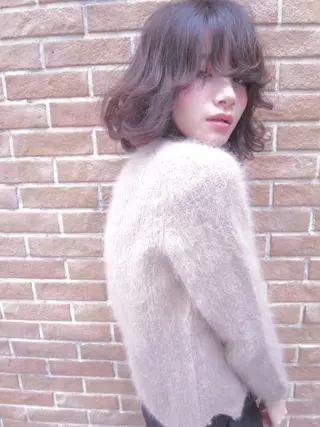 ミディアム カラー 北條 優輝のヘアスタイル