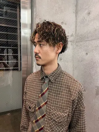 ミディアム パーマ メンズ メンズ特化美容師 /たけしのヘアスタイル