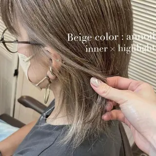 ミディアム カラー annoii _pomのヘアスタイル
