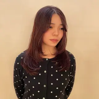 セミロング カラー 平尾/薬院*北谷治子 *艶髪レイヤーカットのヘアスタイル