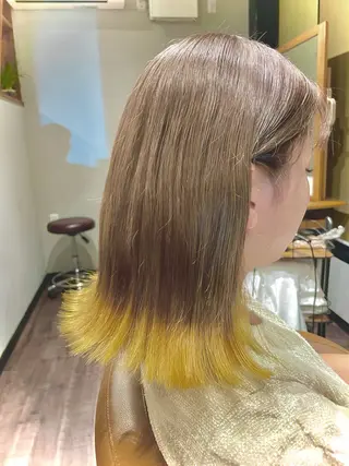 ミディアム カラー 髪質改善×潤艶カラー ⭐️岡田崇彰のヘアスタイル