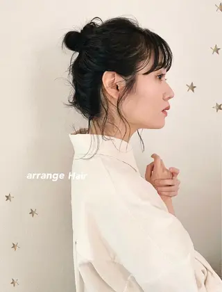 セミロング ヘアアレンジ 市川 千夏のヘアスタイル