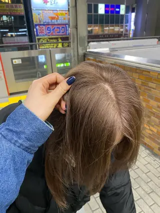 セミロング カラー 江坂トレンド韓国風 髪質改善shinoのヘアスタイル