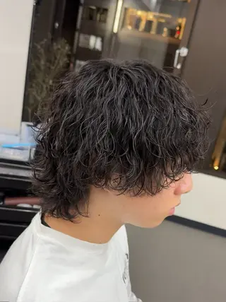 ショート パーマ メンズ 渋谷／ブリーチ／ カラーモデル／はるとのヘアスタイル