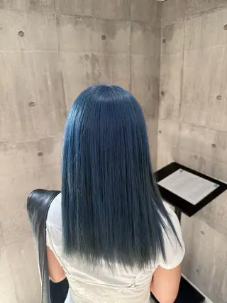 セミロング カラー メンズ ☁️かずき☁️青.紫 推し活カラー💫のヘアスタイル