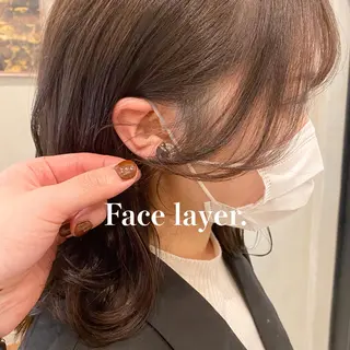 ミディアム 顔周りカット・相談 レイヤーも◎しずくのヘアスタイル