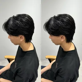 パーマ メンズ センターパート ／植田のヘアスタイル