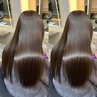 ロング 縮毛矯正×艶髪カラー 髪質改善/三ツ木のヘアスタイル