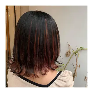 ミディアム カラー あべ ゆうかのヘアスタイル