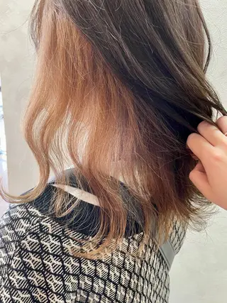 セミロング カラー 加藤 遥花のヘアスタイル