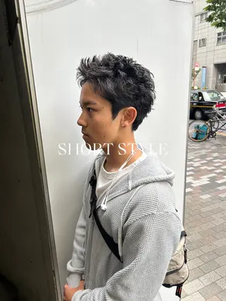 ショート パーマ メンズ 💈メンズ短髪特化 ✂︎伊藤大輝💈のヘアスタイル