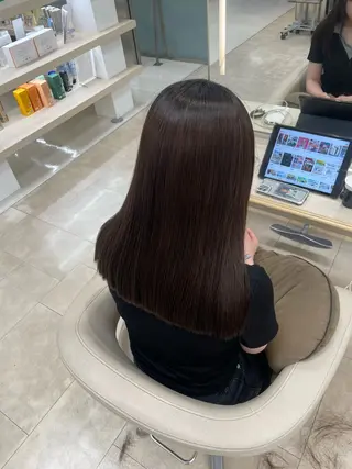 ロング シャドウパーマ／骨格 矯正カット　トモキのヘアスタイル