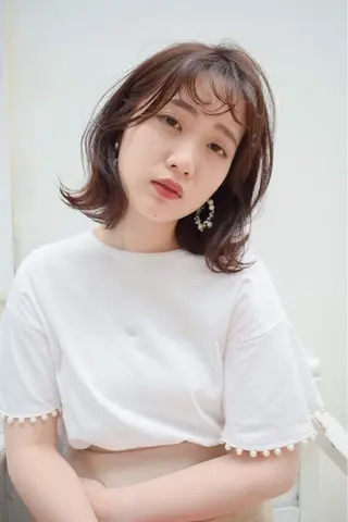 ミディアム カラー パーマ ヘアアレンジ メンズ キッズ ネイル マツエク・マツパ EnBlesS西宮 マンツーマン神道有基のヘアスタイル